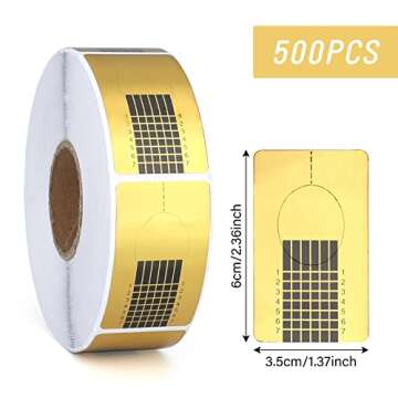 G2PLUS Nail Forms, Nail Art Tip Shape Guide Stickers Acrylic Gel Manicure Extension Tool for DIY and...