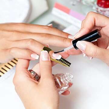 G2PLUS Nail Forms, Nail Art Tip Shape Guide Stickers Acrylic Gel Manicure Extension Tool for DIY and Home Use Salon Supplies (1 Roll - 500 PCS - Gold)