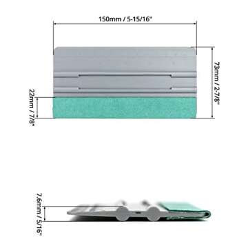 QWORK Vinyl Wrap Squeegee - 6-Inch Tool with Ruler