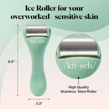 Kitsch Ice Face Roller Skin Care - Facial Rollers for Eye Puffiness, Cold Skin Rollers, Lymphatic Dr...