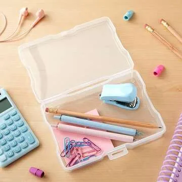 Bright Creations 24 Photo Storage Boxes for 4x6 Pictures - Photo Organizer Containers with 40 Blank Labels - Clear, 64 Total Pieces - Picture Storage Containers