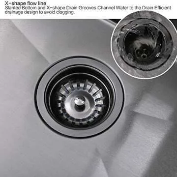 33 Inch Black Kitchen Sink Drop In Workstation - VOKIM 33x22-Inch Drop In Sink 16 Gauge Black Stainless Steel Single Bowl Kitchen Sink 10'' Deep Handmade Kitchen Sink with Cutting Board& Strainer