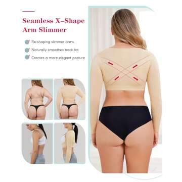 LODAY Upper Arm Shaper for Women Faja Post Surgery Slimming Compression Sleeves Shapewear Tops (Beig...