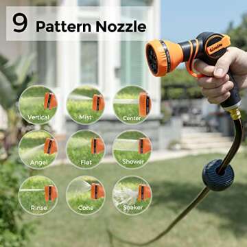 Giraffe Tools Hose Reel 1/2" x 155 ft, Heavy Duty Retractable Garden Hose Reel with Any Length Lock, Slow Return System, Wall Mounted and 180 Deg Swivel Bracket