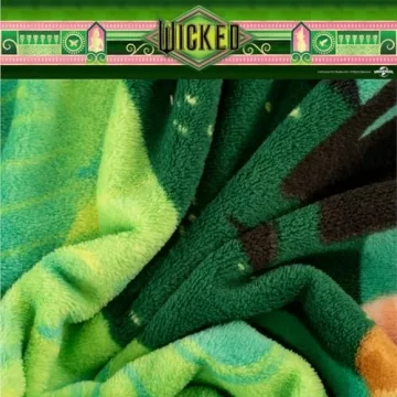 Franco Collectibles Wicked Elphaba and Glinda Bedding Super Soft Cozy Throw, 46 in x 60 in, (Officially Licensed Product)