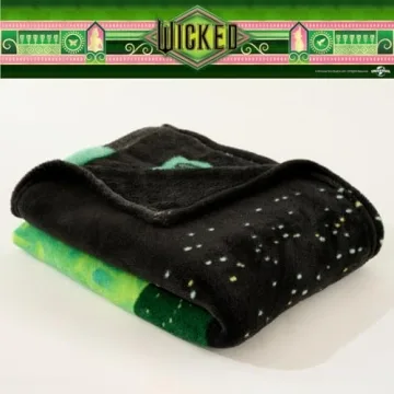 Franco Collectibles Wicked Elphaba and Glinda Bedding Super Soft Cozy Throw, 46 in x 60 in, (Officially Licensed Product)
