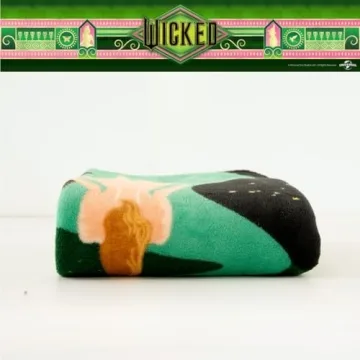 Franco Collectibles Wicked Elphaba and Glinda Bedding Super Soft Cozy Throw, 46 in x 60 in, (Officially Licensed Product)