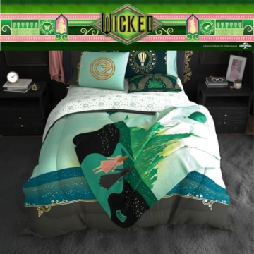 Franco Collectibles Wicked Elphaba and Glinda Bedding Super Soft Cozy Throw, 46 in x 60 in, (Officially Licensed Product)