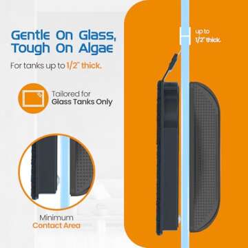 FL!PPER Flipper Cleaner Float - 2-in-1 Magnetic Aquarium Glass Cleaner for Freshwater & Saltwater Ta...