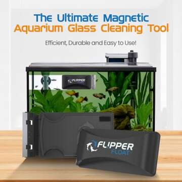 FL!PPER Floating Aquarium Glass Cleaner - 2-in-1 Tool