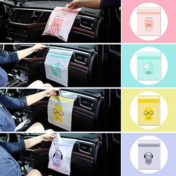 60PCS Easy Stick-On Trash Bags for Cars and Travel