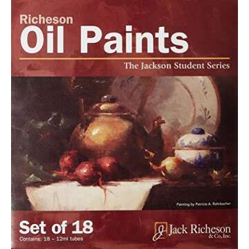 Jack Richeson Paints Oil Colors, 12ml, Set of 18