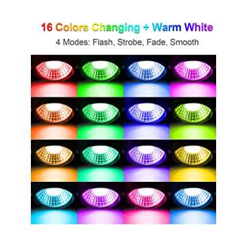 ZUCKEO 10W RGB Color Changing Landscape Lighting LED Low Voltage Landscape Lights with Connectors, Remote Control IP66 Waterproof Yard Lawn Garden Flag Outdoor Spotlights (10Pack with Connectors)