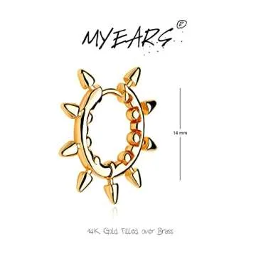 MYEARS Women Spike Earrings Gold Huggie Arrow Hoop 14K Gold Plated Small Simple Hypoallergenic Everyday Jewelry