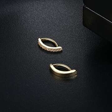 FIASASO 2Pcs 14G Clicker Belly Button Ring for Women Surgical Steel CZ Opal Belly Ring Simple Reverse Navel Rings Body Jewelry