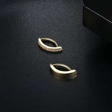 FIASASO 2Pcs 14G Clicker Belly Button Ring for Women Surgical Steel CZ Opal Belly Ring Simple Reverse Navel Rings Body Jewelry