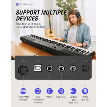 Donner DEP-45 88 Key Digital Piano Ultrathin Portable Bluetooth