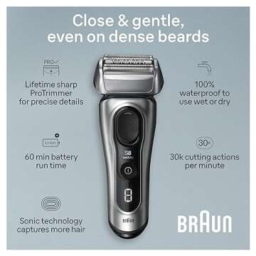 Braun Series 8 Electric Razor for Men with Precision Trimmer
