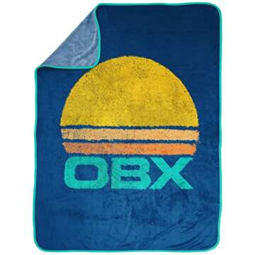 Jay Franco Outer Banks OBX Sunset Throw Blanket - Measures 46 x 60 inches - Fade Resistant Super Sof...