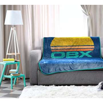 Jay Franco Outer Banks OBX Sunset Throw Blanket - Measures 46 x 60 inches - Fade Resistant Super Soft Fleece Bedding