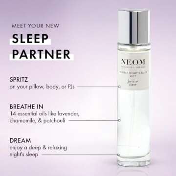 NEOM - Lavender & Chamomile Mist for Body & Pillow, 1 Fl Oz | Perfect Night's Sleep Range | Essentia...