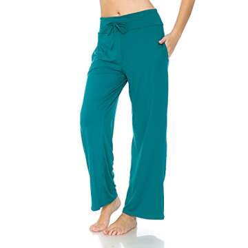 Leggings Depot Women's Fashion Pajama Lounge Pants with Pockets-PJ20-TEAL-L