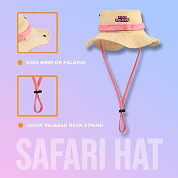 Kidz Xplore Outdoor Adventure Kit for Young Kids - Cargo Vest and Hat Set Backyard Explorer Safari Costume and Dress Up for Park Ranger, Paleontologist, Zoo Keeper Kid and Scavenger Hunt (pink)