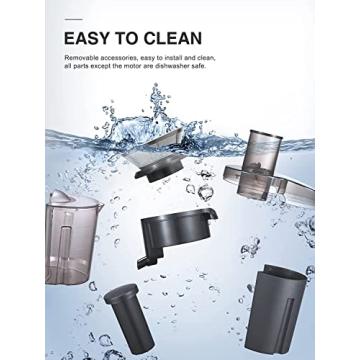 Qcen Juicer Machine, 500W Centrifugal Juicer Extractor with Wide Mouth 3” Feed Chute for Fruit Vegetable, Easy to Clean, Stainless Steel, BPA-free (Black)