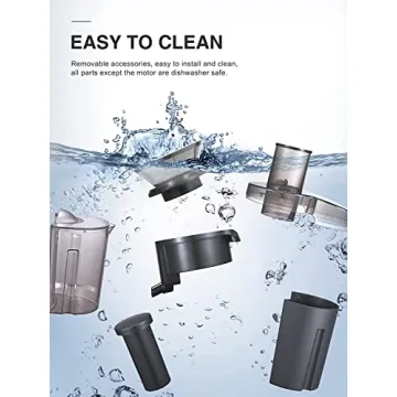 Qcen Juicer Machine, 500W Centrifugal Juicer Extractor with Wide Mouth 3” Feed Chute for Fruit Vegetable, Easy to Clean, Stainless Steel, BPA-free (Black)