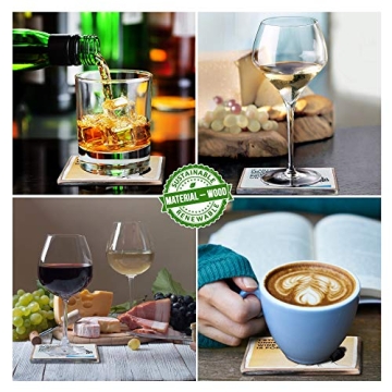 Wine Coasters with Holder - Funny Gifts for Women - Hostess Gifts - Housewarming Gifts for Wine Lovers - Wine Accessories (Funny Wine)