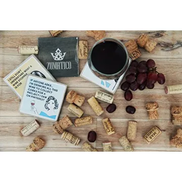 Wine Coasters with Holder - Funny Gifts for Women - Hostess Gifts - Housewarming Gifts for Wine Lovers - Wine Accessories (Funny Wine)