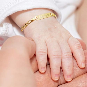 Personalized Gold Name Plated Baby Bracelet | Tina&Co