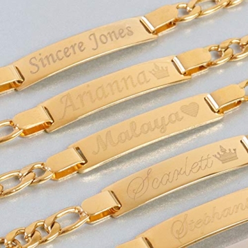 Personalized Gold Name Plated Baby Bracelet | Tina&Co