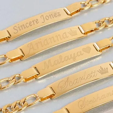 Personalized Gold Name Plated Baby Bracelet | Tina&Co
