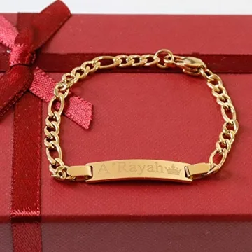 Personalized Gold Name Plated Baby Bracelet | Tina&Co