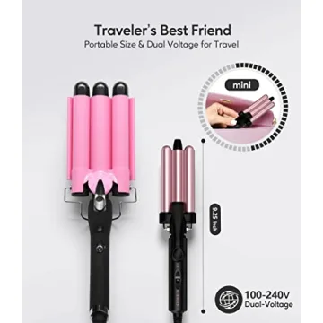 Farery 3 Barrel Curling Iron for Effortless Beach Waves