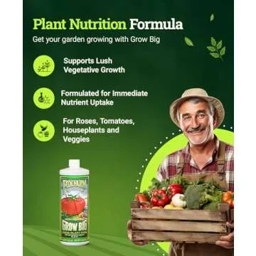 FoxFarm Grow Big Liquid Plant Food - Bloom Fertilizer for Flowers, Fruits, and Vegetables, Perfect for Indoor & Outdoor Potted Plants, NPK 6-4-4 (Quart)