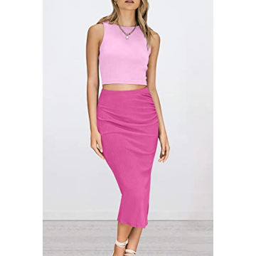 Chic Two Piece Summer Set for Women in Pink
