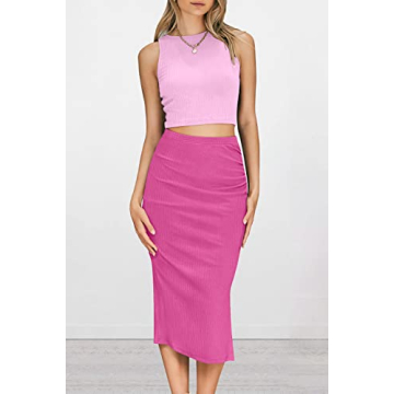 Chic Two Piece Summer Set for Women in Pink