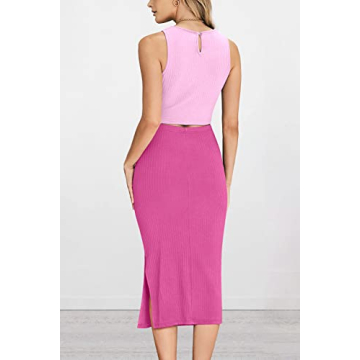 Chic Two Piece Summer Set for Women in Pink