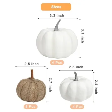 Vensovo Fall Pumpkins - 16PC Rustic Decor Set