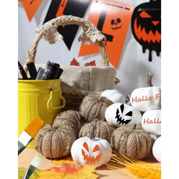 Vensovo Fall Pumpkins - 16PC Rustic Decor Set