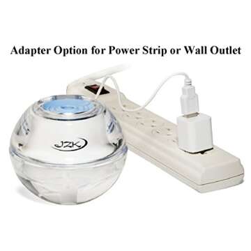 Humidifier by JZK, Air Cool Mist Humidifiers are Perfect to Purify any Personal Bedroom, Car, Desk or Babies Room, Comes with filter and easy to use on any Desk or for Travel! (Small, Color Rotating)