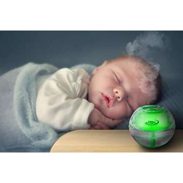 Humidifier by JZK, Air Cool Mist Humidifiers are Perfect to Purify any Personal Bedroom, Car, Desk or Babies Room, Comes with filter and easy to use on any Desk or for Travel! (Small, Color Rotating)