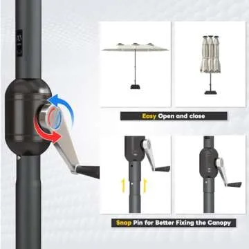 Large Double-Sided Solar Patio Umbrella in Ivory
