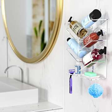 AITEE Acrylic Shower Caddy - No Drill, Rustproof Organizer