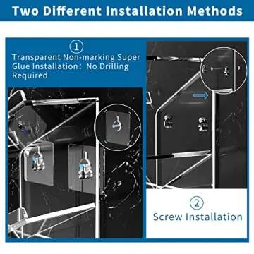 AITEE Acrylic Shower Caddy - No Drill, Rustproof Organizer