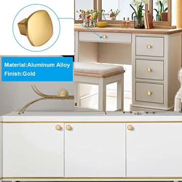 Dannisly Gold Cabinet Knobs - Stylish Home Upgrade