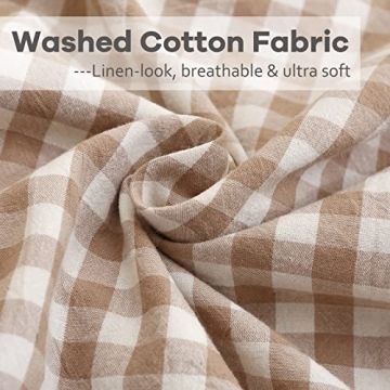 K MASANIJI 2 Pack Taupe White Ruffle Pillow Shams 26x26