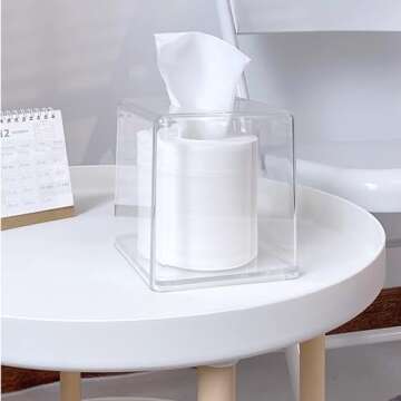 Li-TianFeng 2Pcs Clear Acrylic Tissue Box Covers